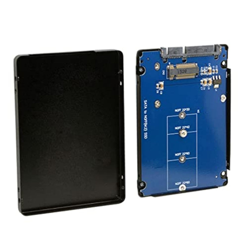 [AUSTRALIA] - NFHK B+M Key Socket 2 M.2 NGFF (SATA) SSD to 2.5 SATA Adapter Card Adapter with Black Metal Case NGFF B-key to SATA 