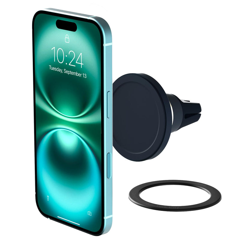 iOttie Velox MagSafe Compatible Air Vent Car Phone Holder. Unversal Magnetic Car Phone Mount for iPhone 12/13/14/15/16/17 Series & Android Phones via Included Magnetic Ring Adapter Midnight Blue