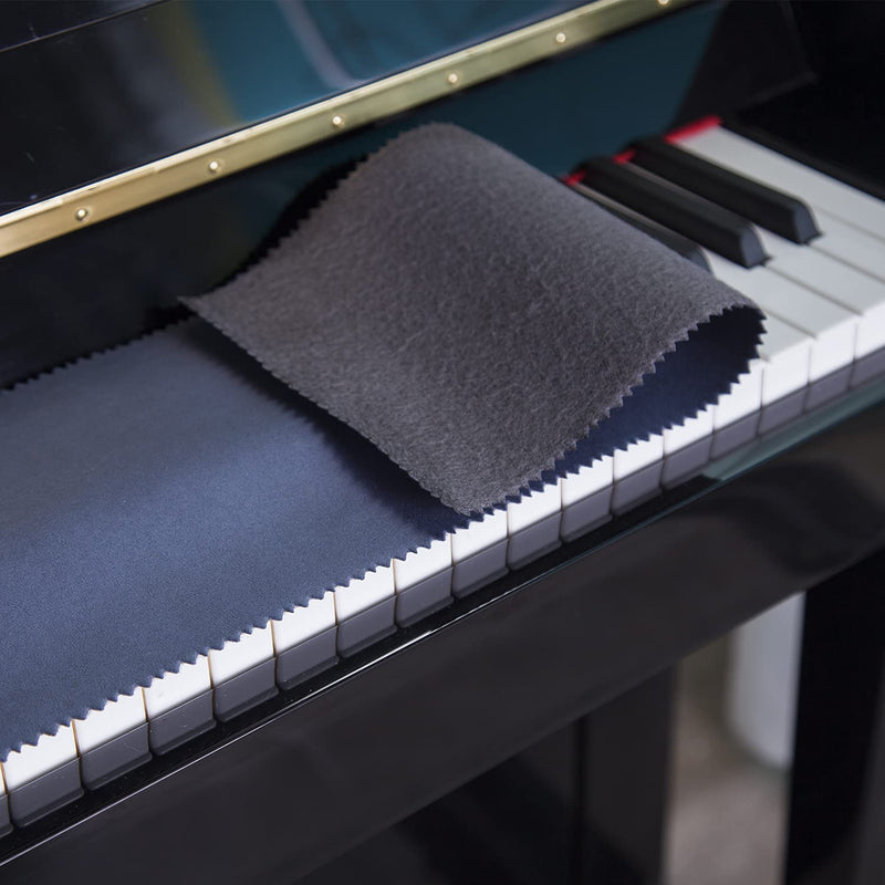 Piano Keyboard Anti-Dust Cover High Technology Fabric Key Cover Cloth Fit For Upright Piano, Electric Piano & Grand piano (Dark blue) (Dark blue) Dark blue