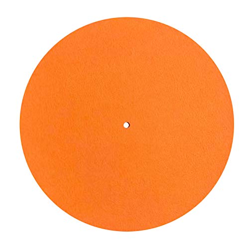 3mm Turntable Mat, 12 Inches Slipmat Anti-Static for LP Vinyl Record High-Fidelity Audiophile Acoustic Sound Support Help Reduce Noise Due to Static and Dust (orange) orange