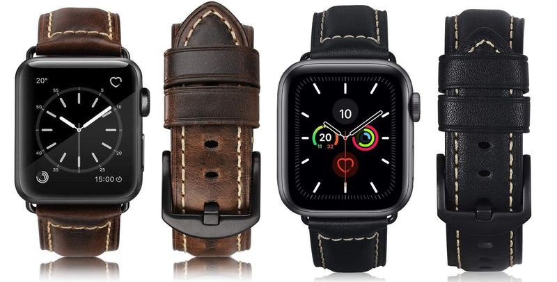 HUAFIY Compatible for apple Watch Band 42mm 44mm45mm49mm men,Top Grain Leather Band Replacement Strap iWatch Series 11/10/9/8/7/6/5/4 3 2 1,Sport, Edition. Ultra 3 2 1