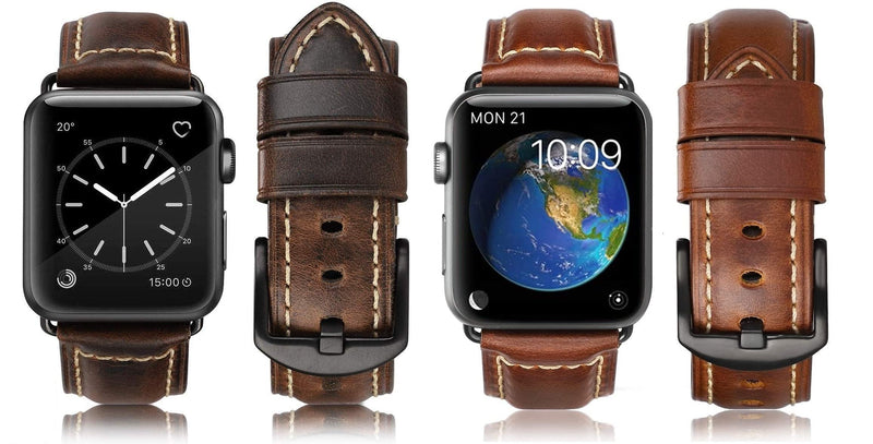 HUAFIY Compatible for apple Watch Band 42mm 44mm45mm49mm men,Top Grain Leather Band Replacement Strap iWatch Series 11/10/9/8/7/6/5/4 3 2 1,Sport, Edition.Ultra 3 2 1