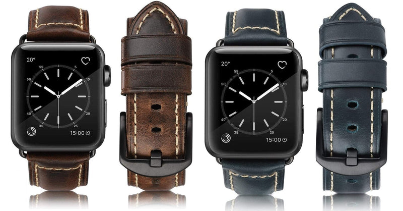 HUAFIY Compatible for apple Watch Band 42mm 44mm45mm49 men,Top Grain Leather Band Replacement Strap iWatch Series 11/10/9/8/7/6/5/4 3 2 1,Sport, Edition. Ultra 3 2 1