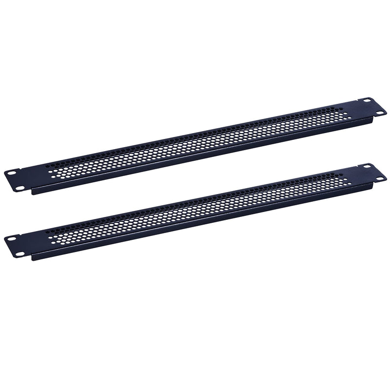 1U Blank Rack Mount Panel Spacer with Venting for 19in Server Rack Enclosure or Network Cabinet – 2 Pack, Black 1U