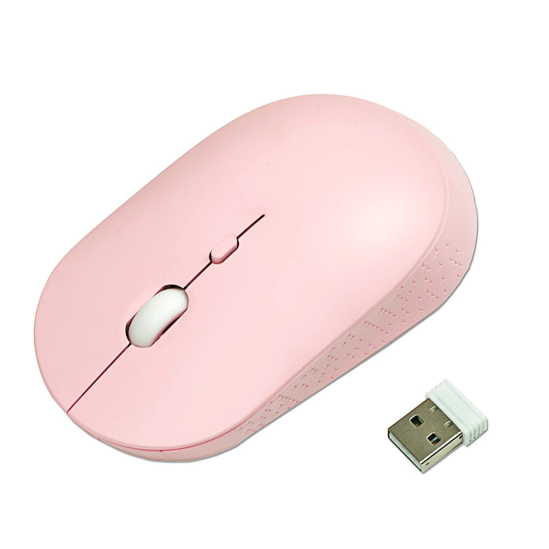 YUMQUA Wireless Mouse for Laptop, Slim 2.4G Optical Silent Computer Mouse with USB Receiver, 3 Levels DPI Cordless Mice for Chromebook PC Windows MacBook -Pink Pink