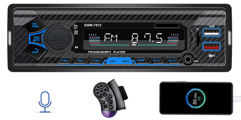 [AUSTRALIA] - Bluetooth Single din car Stereo System for car, 7 inch Universal car Radio System for car,aftermarket car Radio,1 din car Radio,SWC/Subwoorf/BT 