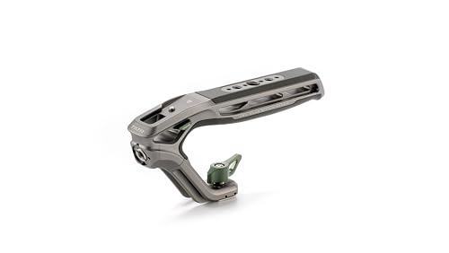 Tilta Xeno Top Handle for Filmmakers & Cameras - Titanium Gray | Aluminum Alloy and Silicone Build | 1/4″-20 w/Locating Points | Safety Release Pin | Comfortable Handling (Cold Shoe) Cold Shoe