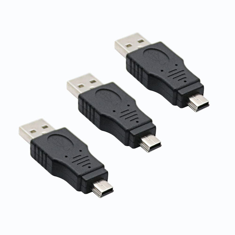 USB 2.0 Type a Plug to Mini USB Male Adapter 3-Pack