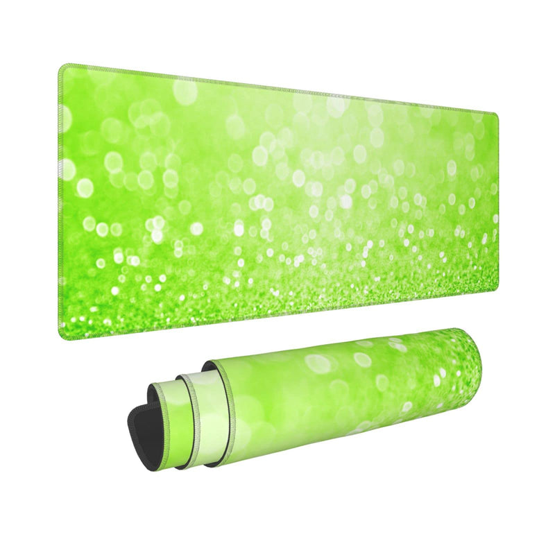 Lime Green Glitter Gaming Mouse Pad Large XL Long Extended Pads Desk Mat Big Mousepad for Home Office Decor Accessories Lime Green Glitter