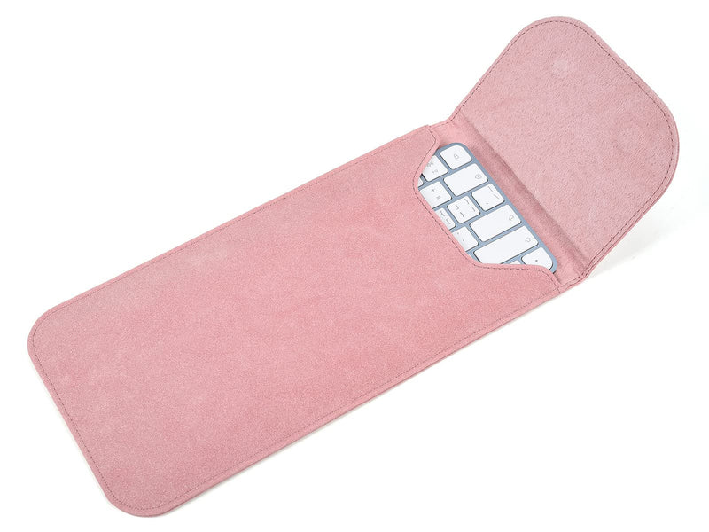 CaseBuy Premium Leather Keyboard Sleeve Cover for Apple iMac 24" M1 Chip Magic Keyboard w/Out Touch ID A2449 A2450 Apple Wireless Magic Keyboard 2 MLA22LL/A A1644 Keyboard Protective Case Bag, Pink