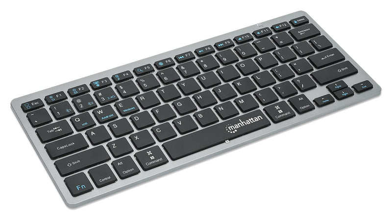 Manhattan Small Bluetooth Wireless Keyboard - Dual Modes of 2.4G + Bluetooth 4.2 - Connects Up to 3 Devices – Slim Mini Size – for Tablet, Mac, iPad, Android, Windows –3 Yr Mfg Warranty –180559