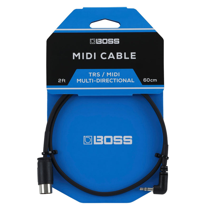 [AUSTRALIA] - BOSS BMIDI-2-35 – 2ft / 60cm – Space-Saving 3.5mm TRS to Multi-Directional 5-Pin MIDI Cable – Provides Premium connectivity Pedals 