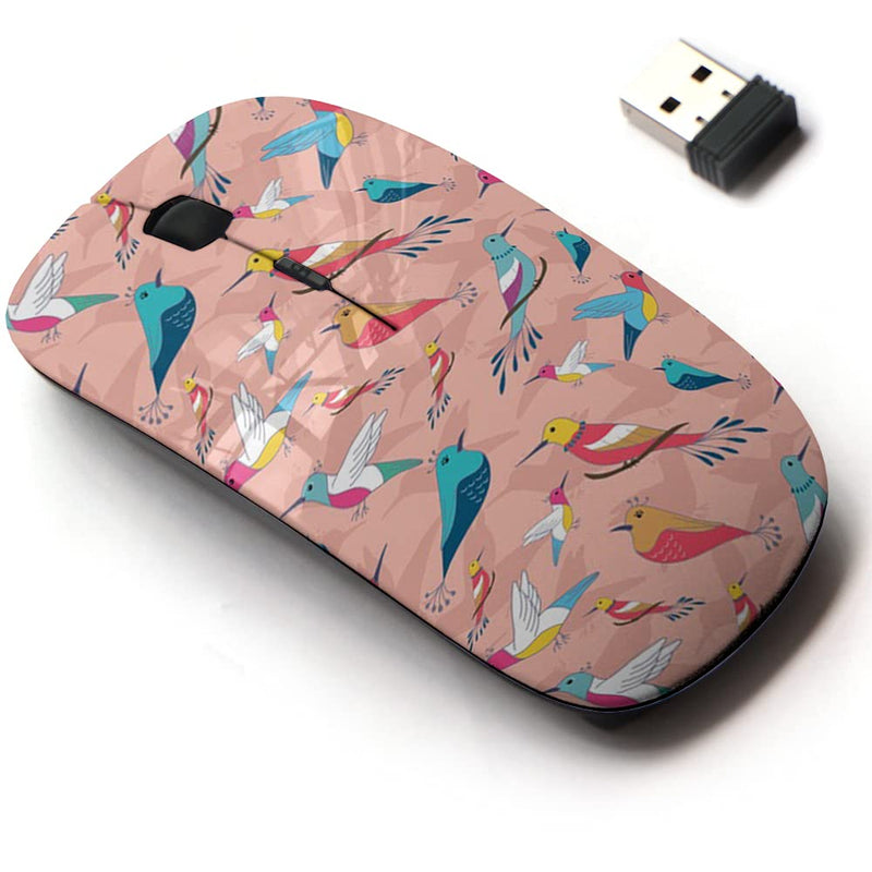2.4G Wireless Mouse with Cute Pattern Design for All Laptops and Desktops with Nano Receiver - Colorful Birds