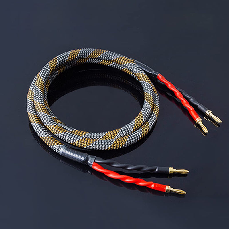 1 Pack 10AWG Speaker Cable,with Gold Plated Banana Plug,Oxygen Free Copper (1 Pack（6.6FT）) 1 pack（6.6FT）