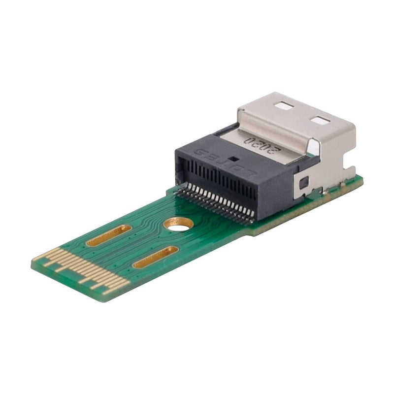 NFHK PCI-E Slimline SAS 4.0 SFF-8654 4i 38pin to SFF-8654 38pin Male to Female Extender Adapter Test Tools Green 4i