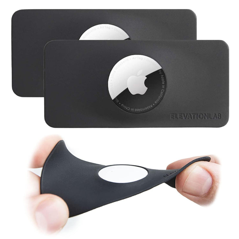 TagVault™ AirTag Wallet Holder - The Thinnest AirTag Wallet Card Insert | Flexible, Stays Hidden, Patent Pending | Elevation Lab 2-Pack