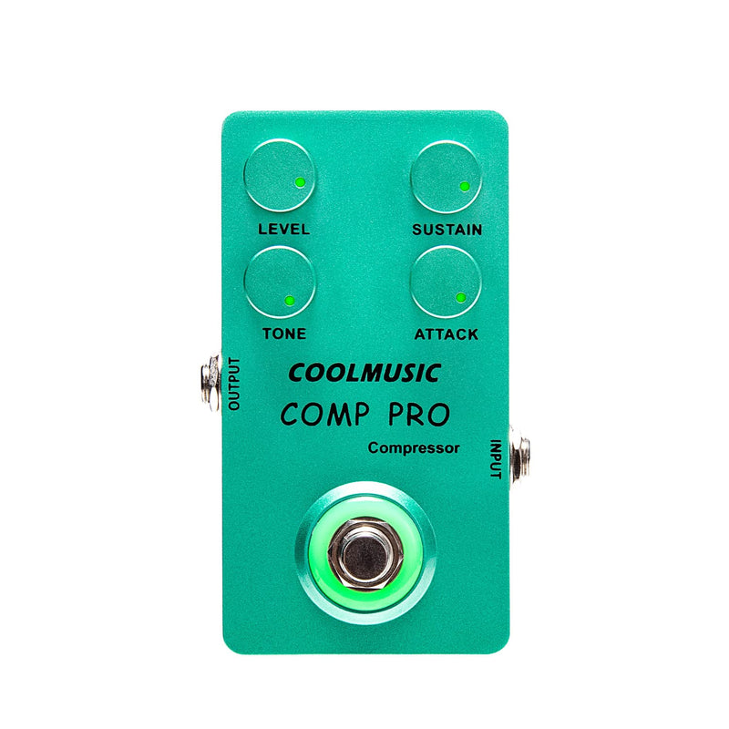 COOLMUSIC C-CS01 Compressor Pedal, Comp Guitar Pedal Compression Effect Electric Guitar and Bass True Bypass