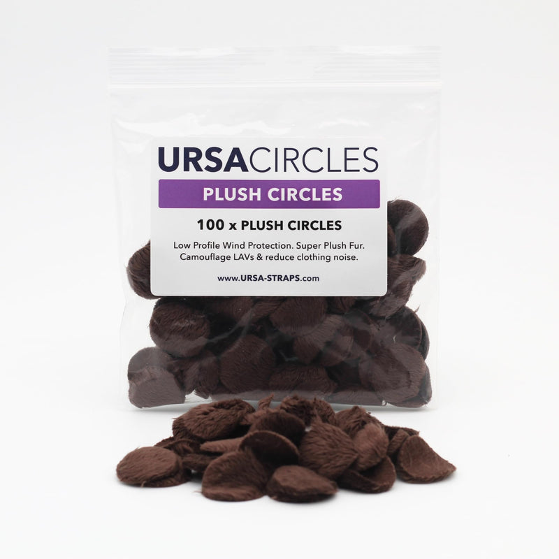 URSA Plush Circles - 5mm length short fur LAV covers. Reusable & Super Soft. 25mm Diameter (100x Circles, Brown) 100x Circles