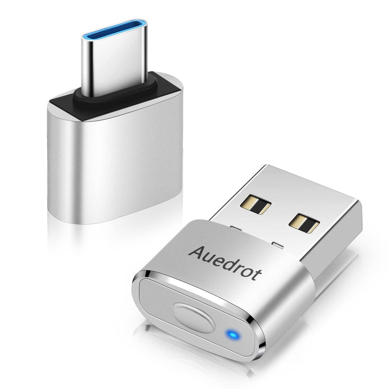Mouse Jiggler Undetectable Metal USB Mouse Mover with Switch Button, Automatic Mini Mouse Shaker with 2 Jiggle Modes, Driver-Free, Plug-and-Play Keep Computer/Laptop Awake, with Type-C Adapter, Silver