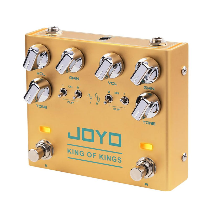 JOYO Dual Crunch Pure Analog Circuit Overdrive Effect Pedal with Independent Clipping for Electric Guitar - True Bypass (King of Kings R-20) Overdrive,Crunch,Analog Gold