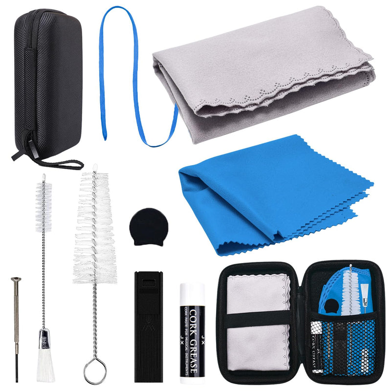 Clarinet Cleaning Kit, Saxophone Cleaning Kit, Clarinet & Saxophone Care Kit, Maintenance Kit with Case for Wind & Woodwind Instrument
