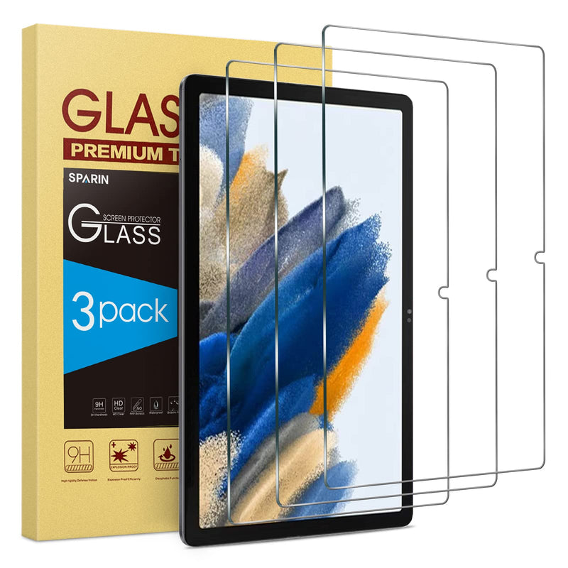SPARIN 3 Pack Screen protector for Samsung Galaxy Tab A8 10.5 Inch, Tempered Glass Screen Protector for Galaxy Tablet A8 2022, Anti-Scratch Galaxy Tab A8 10.5"