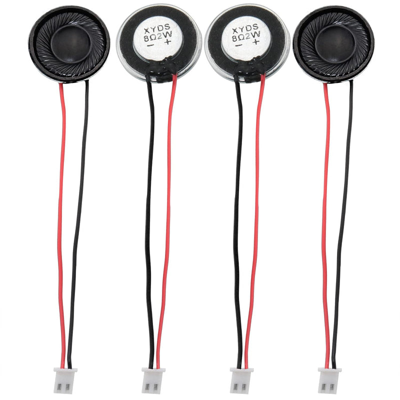 Magnetic Loudspeaker 4PCS 28mm/1.10Inch 8Ohm 2W Round Metal Shell Internal Magnetic Speakers with Wire