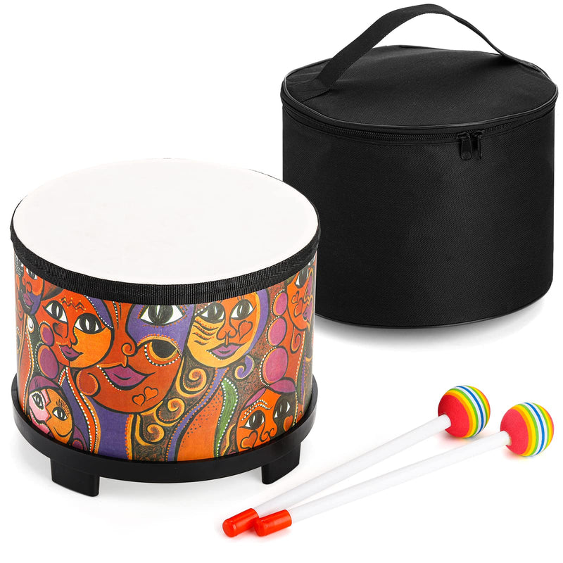 [AUSTRALIA] - Tosnail 8 Inch Percussion Drum with Storage Bag and Mallets, Musical Instrument for Christmas Birthday Gift - Face Pattern 