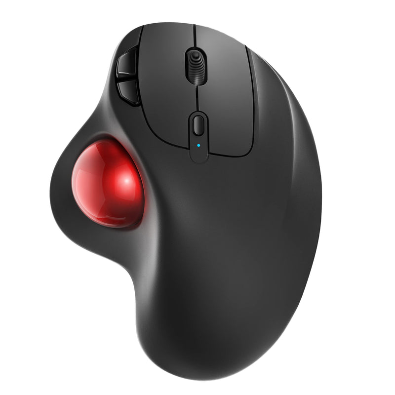 Nulea M501 Wireless Trackball Mouse Ergonomic Thumb Control,4 DPI Levels | Rechargeable mouse with bluetooth USB receiver,3 device use,smooth tracking,compatible with PC Mac Windows A-Red