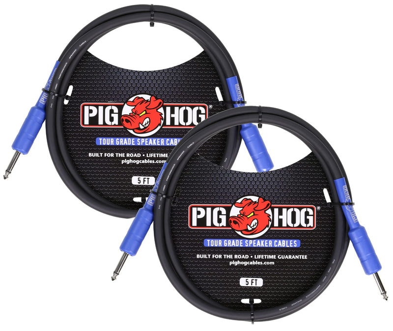Pig Hog PHSC5 9.2mm Speaker Cable, 5 Ft - 2 Pack