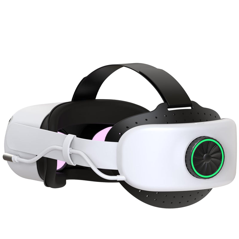 BUSQUEDA Elite Strap with Battery for Oculus Quest 2,8000mAh Extend 9hrs Playtime,Fast Charging VR Power,Counter Balance&Adjustable Head Strap for Enhanced Support and Comfort in VR Quest 2 white