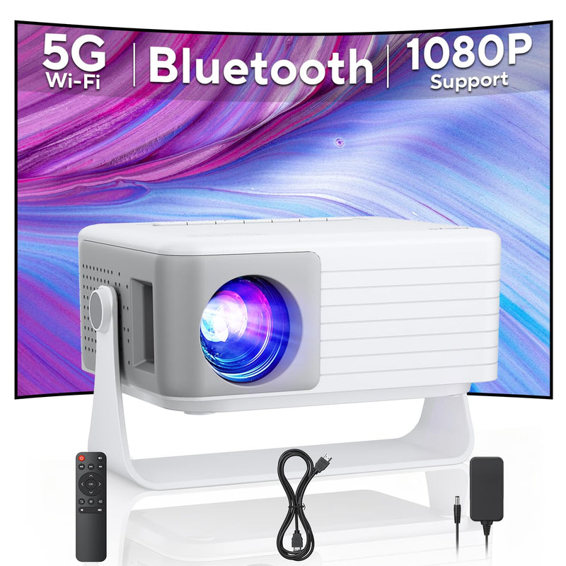 Mini Projector with WiFi and Bluetooth, AKIYO 2026 Upgraded Projector 1080P Support, 360° Rotating, Portable Projector for Home Theater/Outdoor, Compatible with iOS/Android/Laptop/PS5