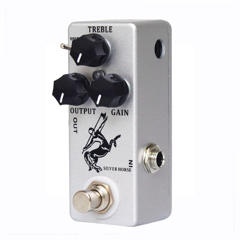 Overdrive Function Guitar Effect Pedal with True Bypass for Electric Guitar (Silver Horse) Silver Horse