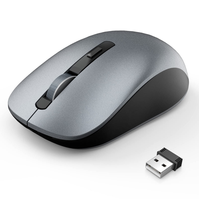 Bluetooth Mouse, J JOYACCESS 2.4G Wireless Bluetooth Mouse Dual Mode(Bluetooth 5.0/3.0+USB), Computer Mice for Laptop/Computer MacBook/Windows/MacOS/Android -Iron Gray Iron Gray