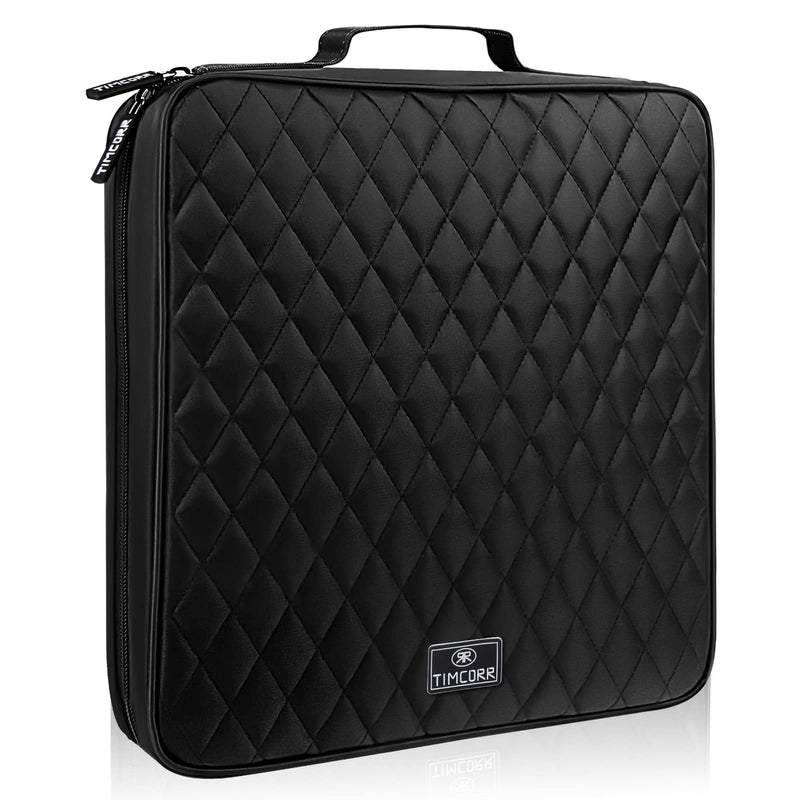 160 Capacity Black Plastic CD DVD Case Organizer with PVC Panel for Portable Storage and Travel 160 Capacity Black