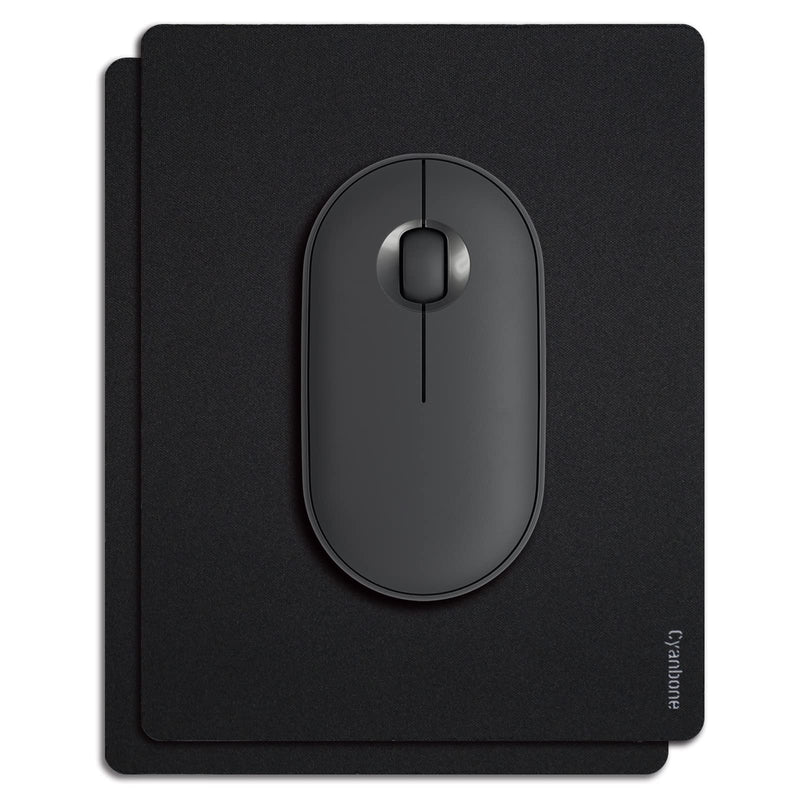 Mini Mouse Pad Small Size 2 Pack, Cyanbone Portable Mouse Pad for Laptop Waterproof, Cute Travel Mousepad Black with Non Slip Rubber Base for Wireless Mouse - 5.5 x 7 Inch 2 Pack-5.5"x7"