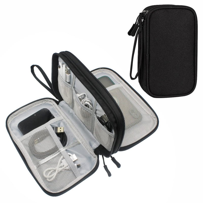 DDgro Travel Accessories Organizer Electronics Pouch for Keeping Certificates Charger/Power Bank/Cables/Mouse/Earphone (Medium, Black) Black-Medium Medium
