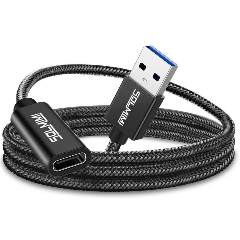 USB C Female to USB Male Adapter 4FT, SOLMIMI Double-Sided Type C to USB 3.0 Male Adapter with 5Gbps High-Speed Data Transmission for Laptop, Charger, Power Bank, U Disk 120CM/4FT