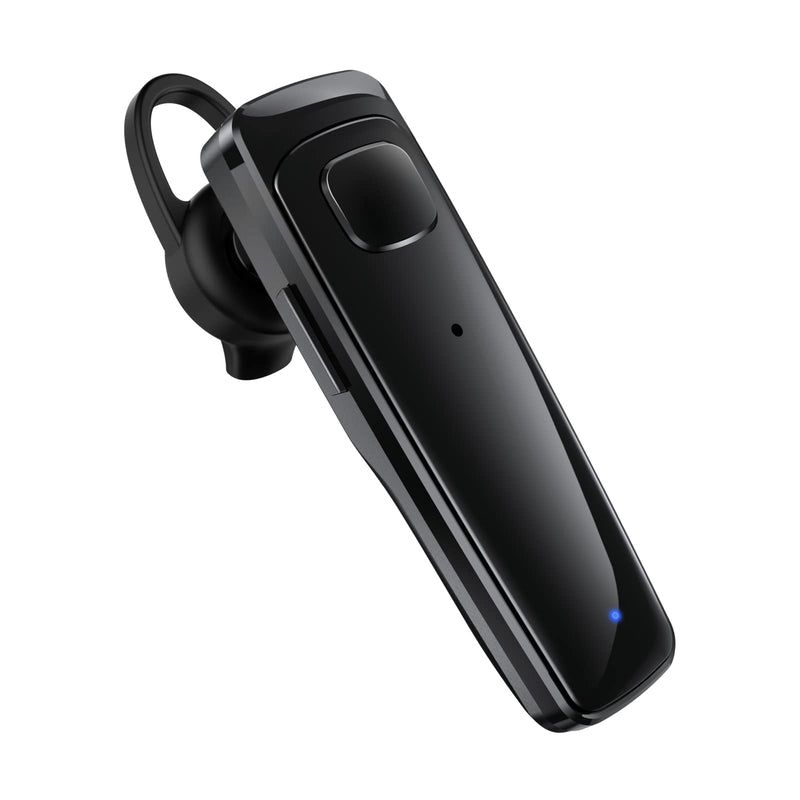 Bluetooth Headset - V5.0 Wireless Handsfree Earpiece Built-in Dual Mic Noise Cancelling, 10 Days Standby 16Hrs HD Talktime Ultralight Headset for iPhone Android Samsung Laptop(Black) Black