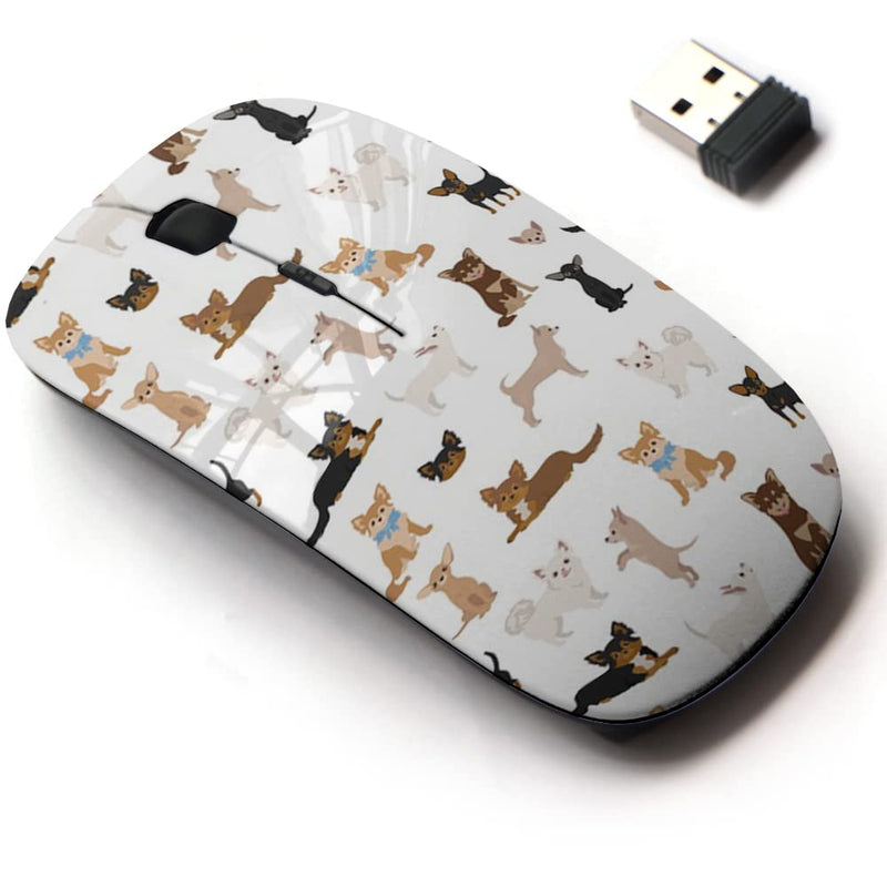 2.4G Wireless Mouse with Cute Pattern Design for All Laptops and Desktops with Nano Receiver - Chihuahua Dogs Different