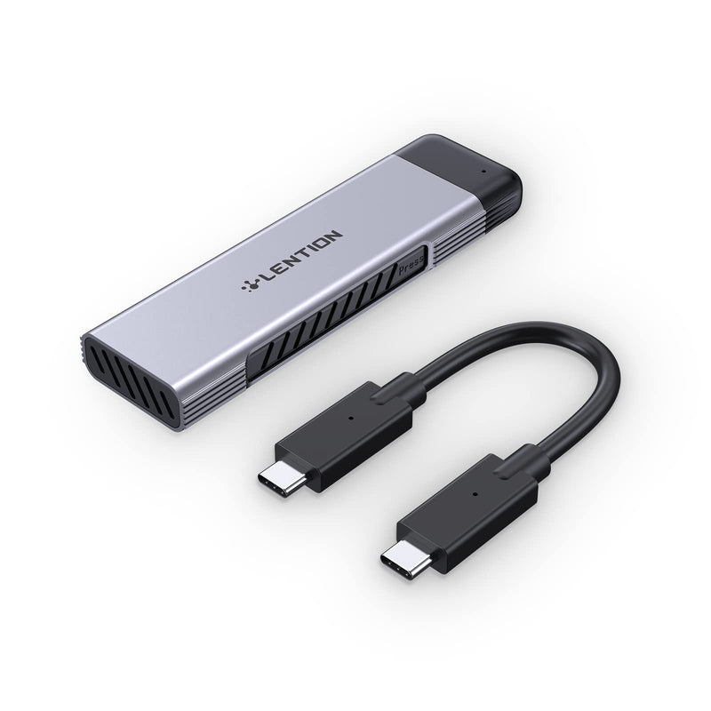 LENTION USB C to NVMe & SATA M.2 SSD Enclosure, USB 3.1 Gen 2 M Key & B&M Key Hard Drive Adapter, Supports UASP for SSD Size 2280/2260/2242/2230, Compatible Mac OS, Windows, More (CB-C9E, Space Gray)
