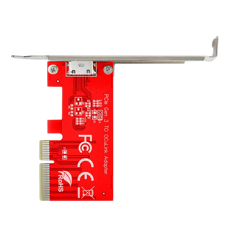 Xiwai PCI-E 3.0 Express 4.0 x4 to Oculink External SFF-8612 SFF-8611 Host Adapter for PCIe SSD with Bracket Red PCIe Card External
