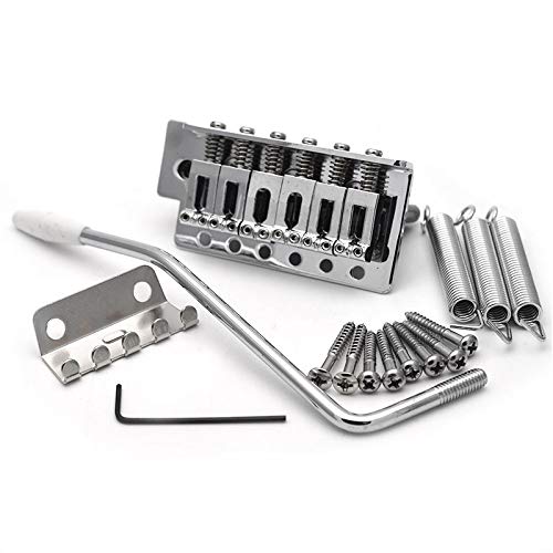 SAPHUE 52.5mm Guitar Stratocaster Tremolo Bridge Set for Fender Strat Squier Electric Guitar Replacement,Chrome