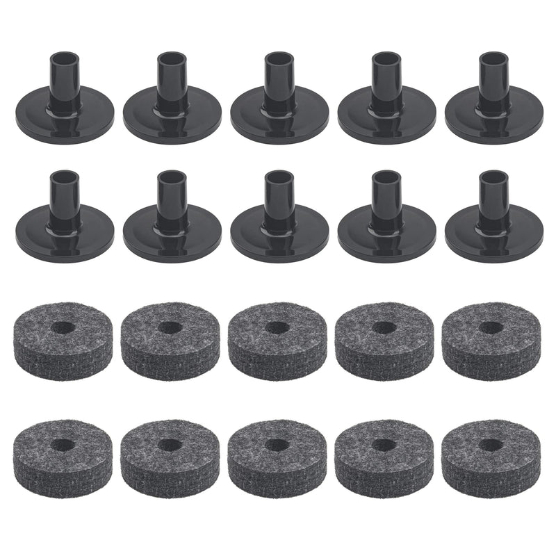 20Pcs Yootones Cymbal Stand Felt Washer & Plastic Drum Cymbal Stand Sleeves Drum Accessories