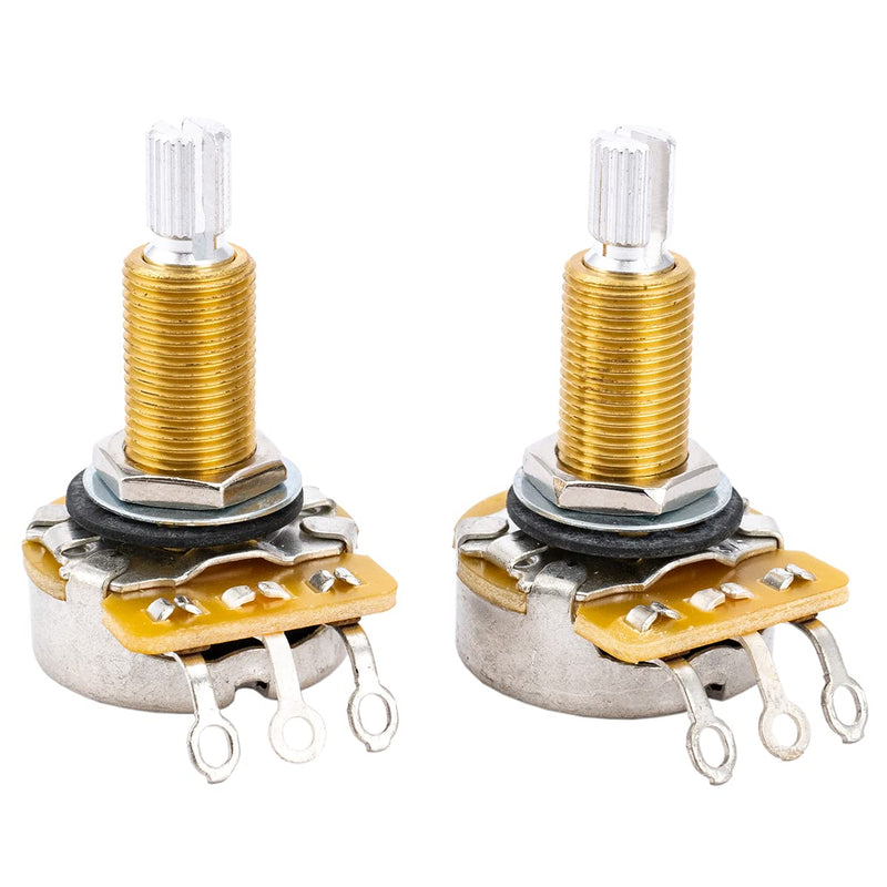 CTS 450 Series A500K Split Long Shaft Guitar Pots Audio Taper Potentiometers for USA Electric Guitar and Bass, 10% Tolerance (Set of 2) Long Shaft A500K