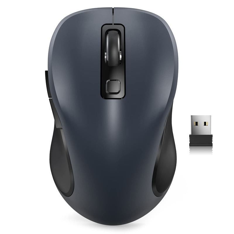 Wireless Mouse for Laptop, Trueque 2.4G Ergonomic Computer Mouse with 3 Adjustable DPI Levels, Page Up & Down Buttons, USB Mouse for Chromebook, PC, Desktop, Notebook, MacBook (Grey) Grey