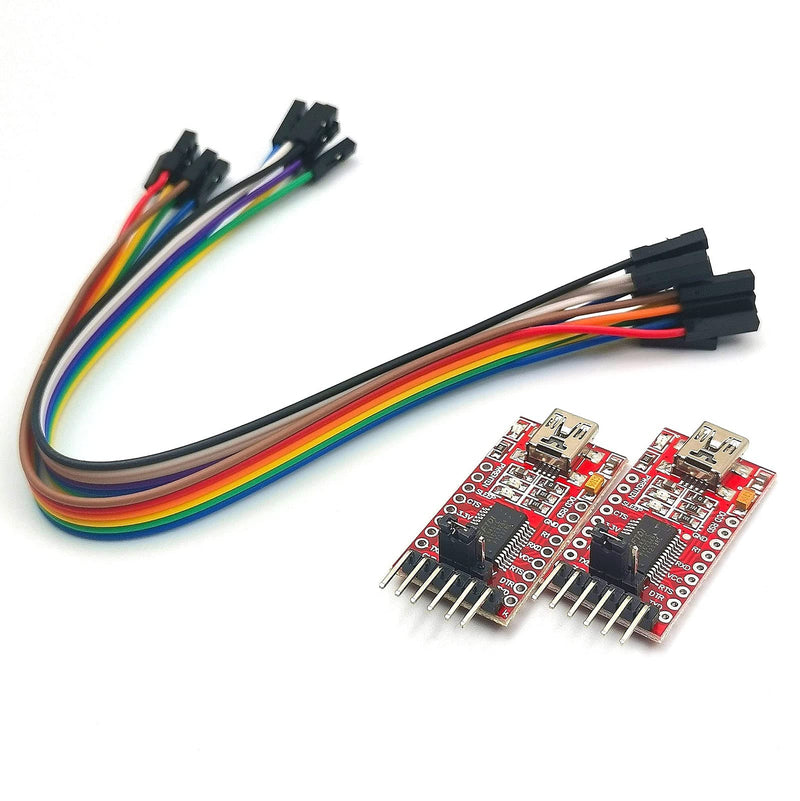FainWan 2pcs FT232RL FTDI Mini USB to TTL Serial Converter Adapter Module 3.3V 5.5V FT232R Breakout FT232RL USB to Serial Mini USB to TTL Adapter Board Compatible with Ar-duino
