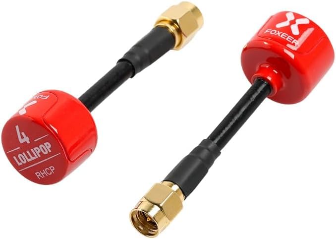[AUSTRALIA] - 2pcs FOXEER FPV Antenna Lollipop 4 Updated Version 5.8GHz RHCP 2.5Dbi SMA for FPV Racing Drone Fatshark Goggles TX RX Lollipop 4 SMA Red 