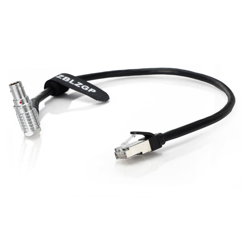 Cat5e Ethernet Data Cable Right Angle 1B 10 Pin to RJ45 for Teradek COLR and ARRI Alexa Mini | Alexa Classic XT SXT Cameras Right Angle 10 pin