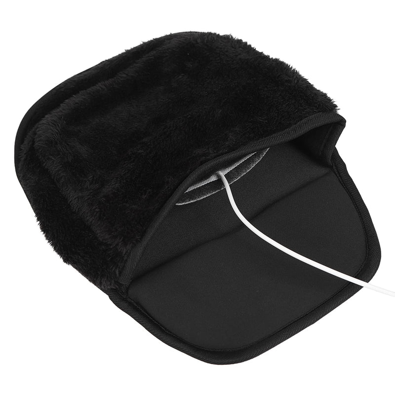 Hand Warmer Mouse Pad, Heated Mouse Pad Office Mousepad USB Heated Computer Mouse Pad Hand Warmers Hand Warmer Roomy Hand Warming Mouse Pad Desk Accessories for Men Women Heating Mouse Pads (Black) Black